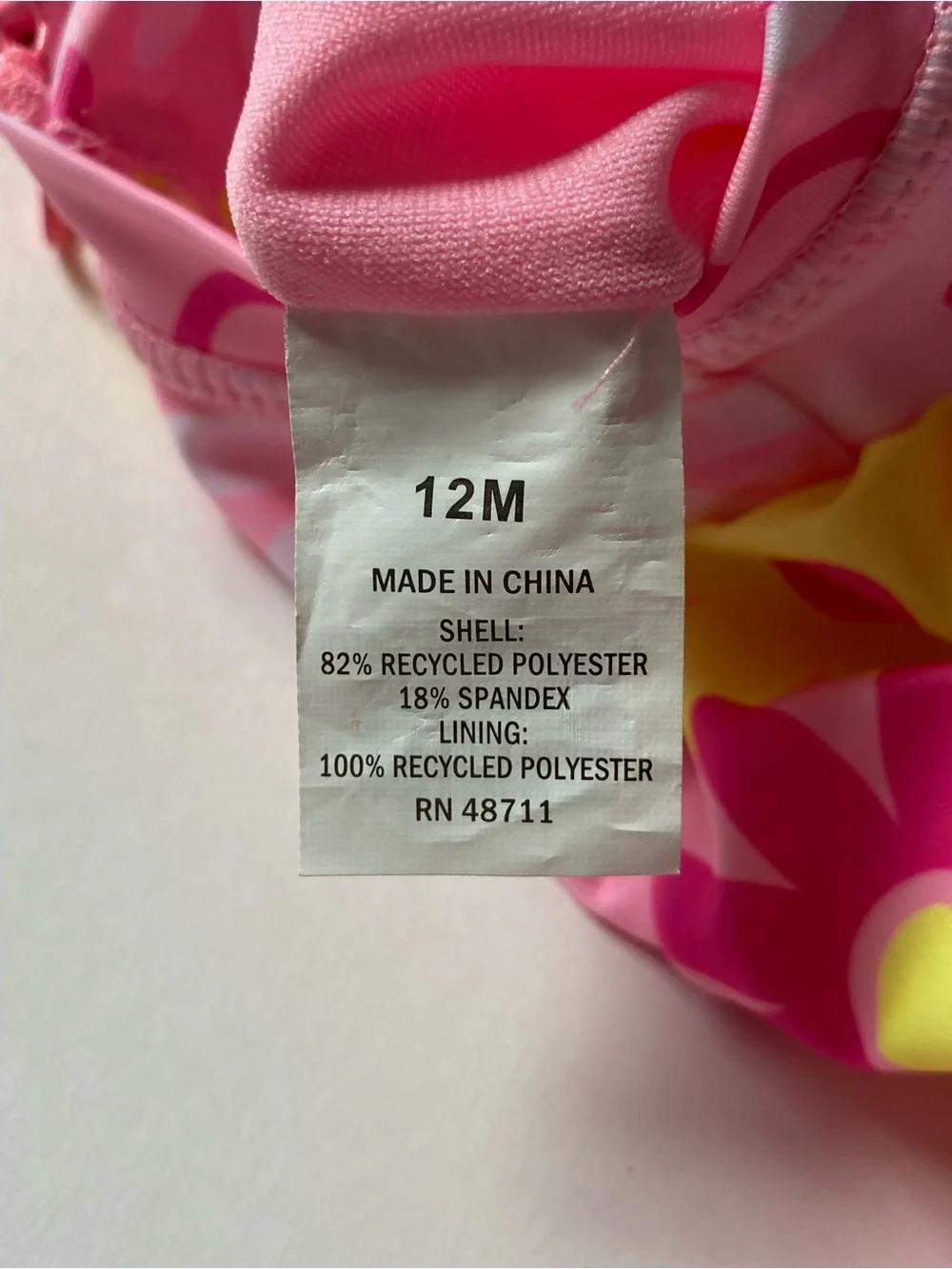 Baby Girl’s Rashguard Swimsuit Size 12 months Pink Floral One Piece Sol Borne